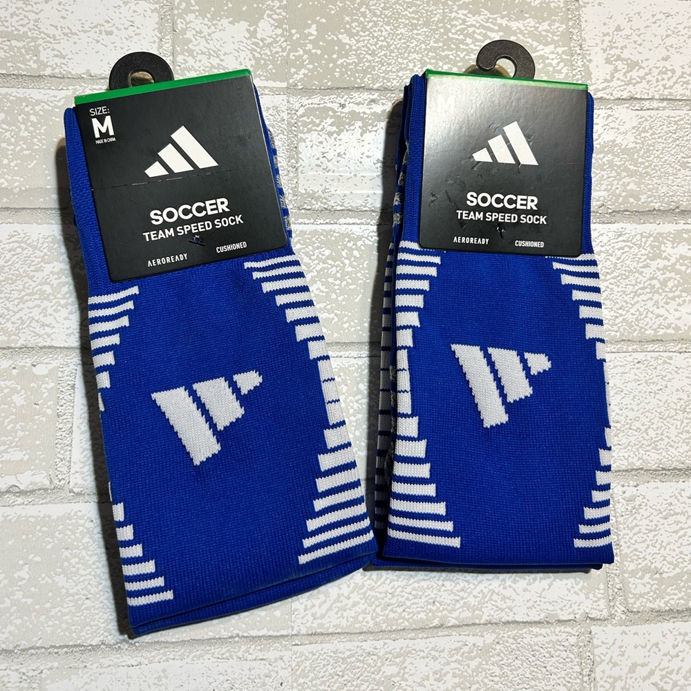 adidas Blue Soccer Team Speed Socks Bundle Medium